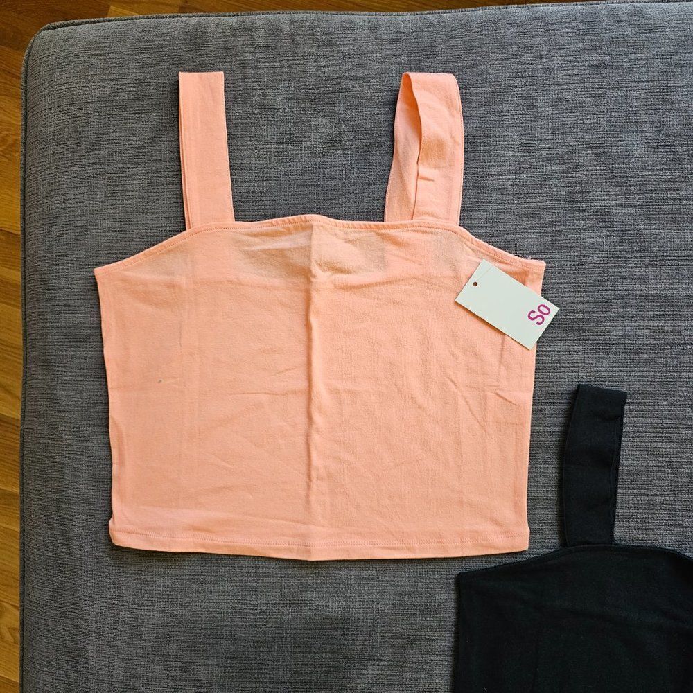 Kohl's SO Women Multi Colors & Sizes Square Neck Fitted Pack of 3 Tank Tops NWT - Picture 11 of 16